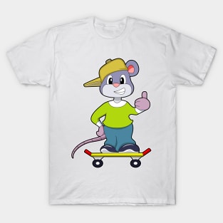 Mouse as Skater with Skateboard T-Shirt